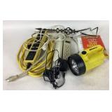 Electrical Cords, Rechargeable Flashlight, Clock H