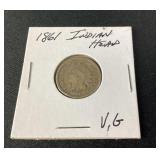 1861 Indian Head Penny V.G