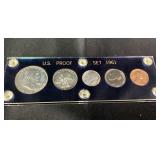 U.S. Proof Set 1961 Uncirculated half dollar to