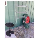Metal Rack, Wooden Side Table, Sleeping Bag