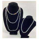 (3) AB Crystal Necklaces, 17', 16.5' 54.5'