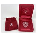 Vintage Waterford Crystal Heart Pendant with Case