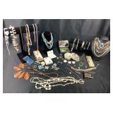 Costume Jewelry: Shell necklaces, Silver tone