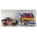 Jurassic Park Jeep Toy, Melissa & Doug Fire Truck