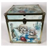 Metal Storage Trunk With Puppy Design