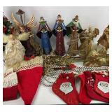 Christmas Decor Including Nativity Figures and Sto