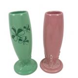 Fiesta USA HL Co. Bud Vases Green Pink
