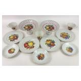 Porcelain Plates, Fruit Compote, Divided Dish