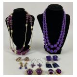 Vintage Purple and Gold Tone Jewelry Collection: 2