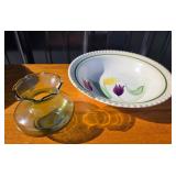 Blue Ridge Southern Pottery Hand-Painted Floral Bo