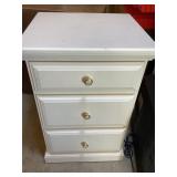 White Three-Drawer Wooden Nightstand