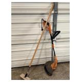 Worx Electric String Trimmer and O-Cedar Push Broo