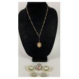 Vintage Cameo Jewelry Collection: Locket Necklace,
