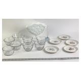 Italian Porcelain Plates, Glass Bowls, Milk Glass