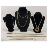 8 Gold Tone Necklace Collection