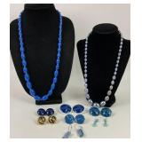 Vintage Blue, Turquoise, & Gold Tone Jewelry