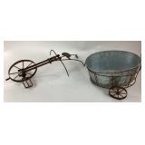 Metal Wheelbarrow with Detachable Galvanized Tub
