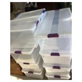 9 Clear Plastic Storage Bins