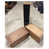 Wooden Storage Chests and Vertical Organizer