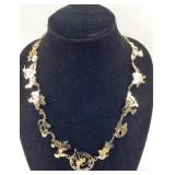 Gold Tone Disney Tinkerbell character necklace