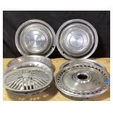 Assortment of Metal Automobile Hubcaps