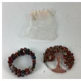 Gemstone Tree of Life Sculpture & Stone Bracelet