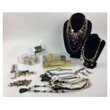 Costume Jewelry: LC Gold tone necklace, Chaps
