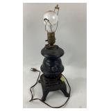 Ceramic Potbelly Stove Electric Table Lamp