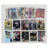 50 football inserts, rookies, star cards
