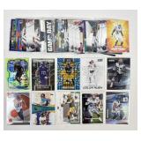 50 football inserts, rookies, star cards