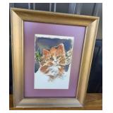 Marie Girardot Metzler 1994 Watercolor of Cat