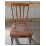 Wooden Rocking Chair With Woven Seat