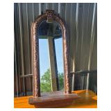 Wooden Wall Mirror With Carved Frame
