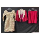 Two Dresses Plus Red Skirt, IGWU Union Labels