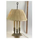 Metal Table Lamp with Pleated Fabric Shade