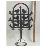 Folk Art Wrought Iron Bird Motif Candleholder