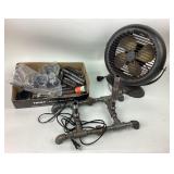 Metal Desk Fan With Parts and Industrial Pipe Stan