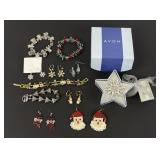 Costume Jewelry: Avon Rhinestone star brooch,
