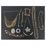 Sarah Cov Costume Jewelry: gold tone and pink