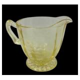 Yellow Topaz Depression Glass Grape Creamer with
