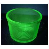 1920-30s Uranium Bowl Concentric Circles or