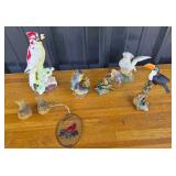 Bird Figurines Including Toucan, Cardinal, Dove