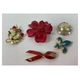 5 Vintage Brooch Pins
