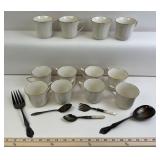 Noritake Chandon Ivory China Mugs, EPNS Mother of