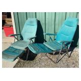 Folding Metal Frame Reclining Lawn Chairs