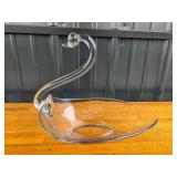 Mid Century Duncan & Miller Glass Swan-Shaped Deco