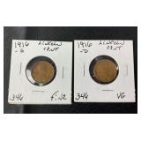 1916- S Lincoln cent Penny V. good 1916- D Lincoln