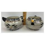 Temp-tations Painted Porcelain Rooster Bowls Set
