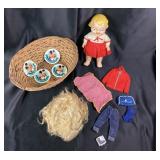 Cambells Doll, Wicker Basket, Clothes, Disney Plat