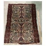 Hand-Knotted Wool Area Rug with Floral Motif